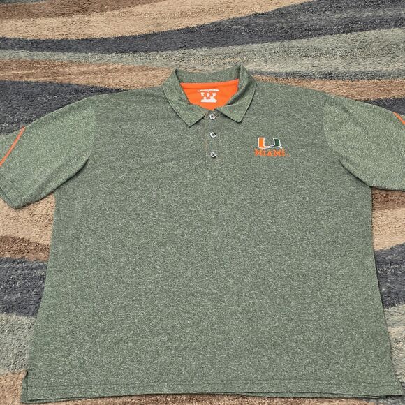 University of Miami Hurricanes Performance Polo Shirt Mens XL Embroidered Logo - Picture 2 of 6